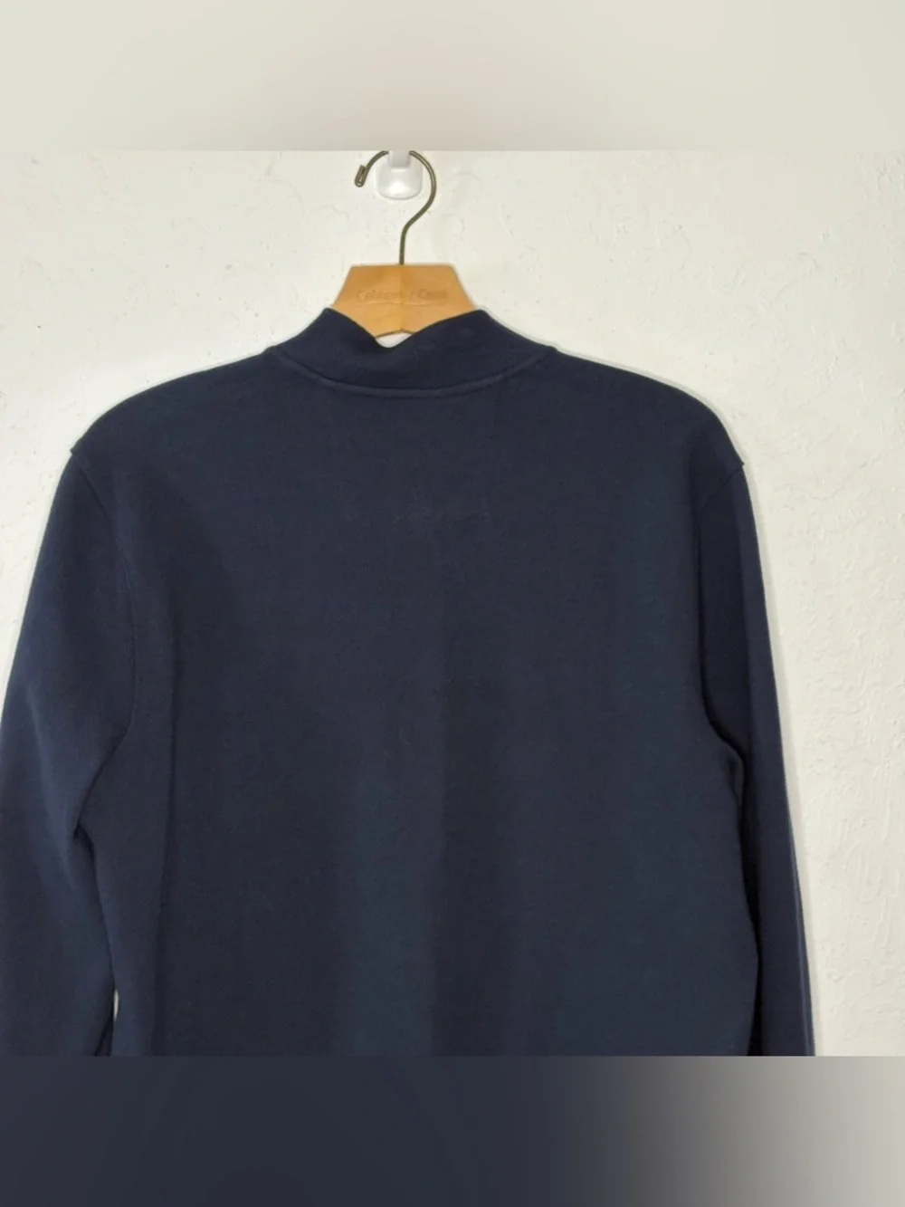 Banana Republic Sweater Jacket Mens M Bomber Cardigan Full Zip Navy Blue Pockets